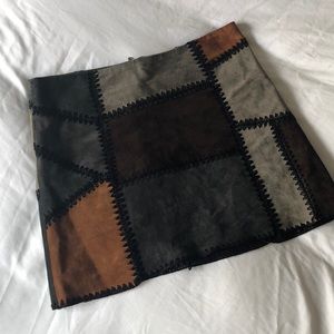 Genuine leather skirt